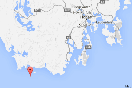 Google map of Maatsuyker Island off Tasmania's south coast.