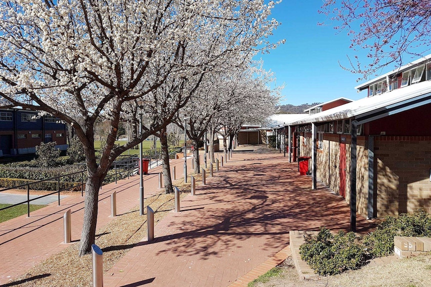 A courtyard at Marist College Canberra.