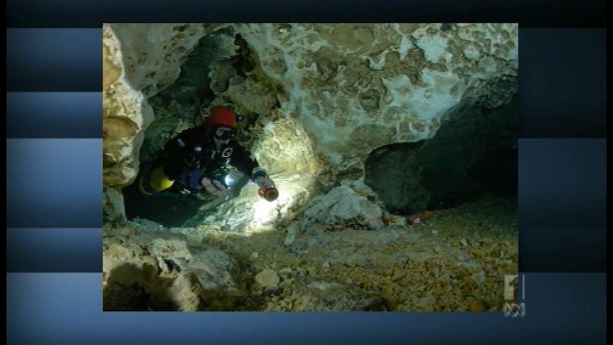 Underwater cave: the diver went missing in Tank Cave, near Mount Gambier.