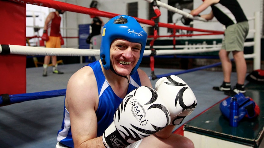Father Dave Smith in boxing gear