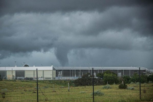 A funnel cloud near Melbourne Airport