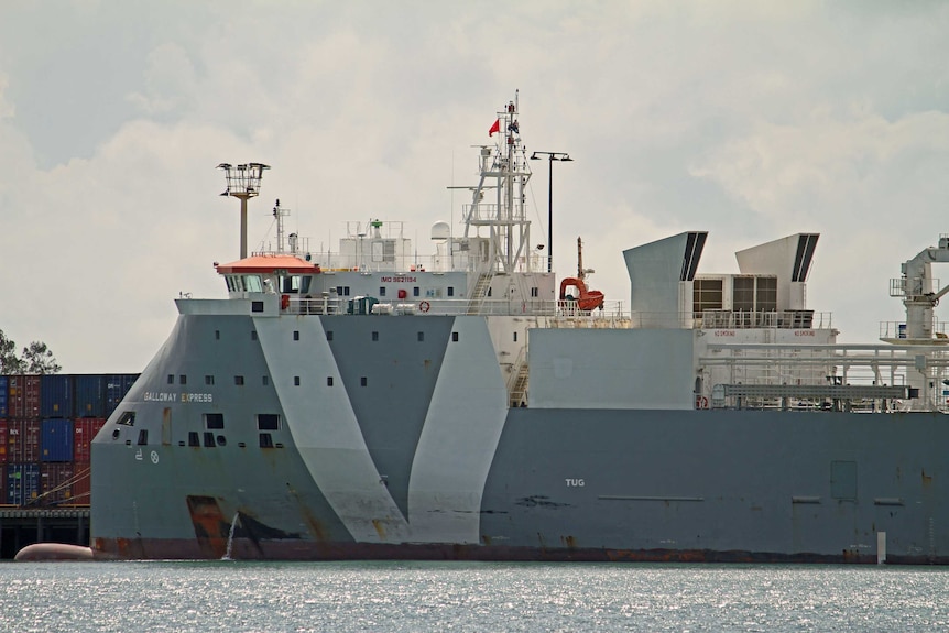 Cattle export ship MV Galloway Express in Townsville harbour