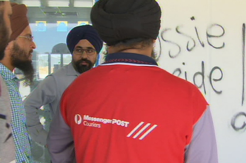Graffiti stating Aussie pride was sprayed on a Sikh temple in Perth