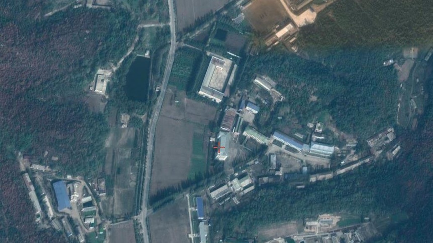 A satellite image of North Korea's Sanumdong missile facility