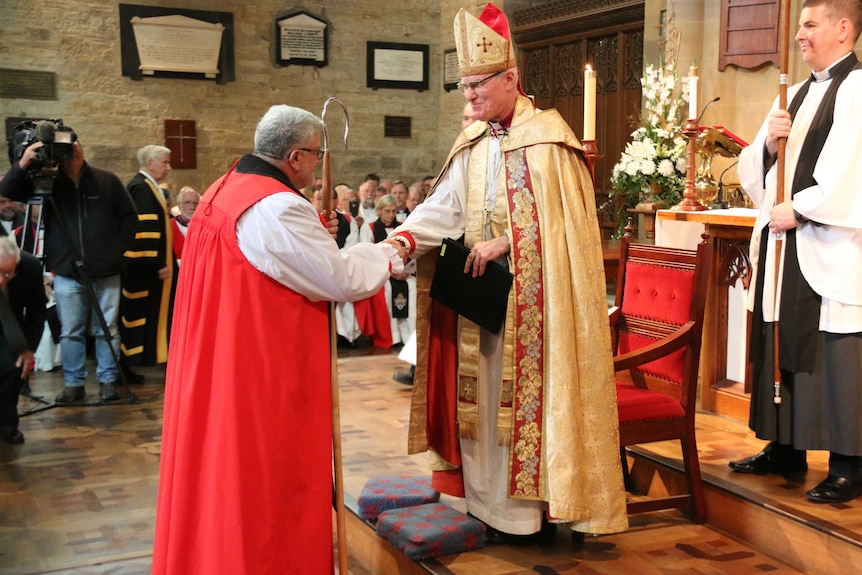 Bishop Richard Condie is sworn in