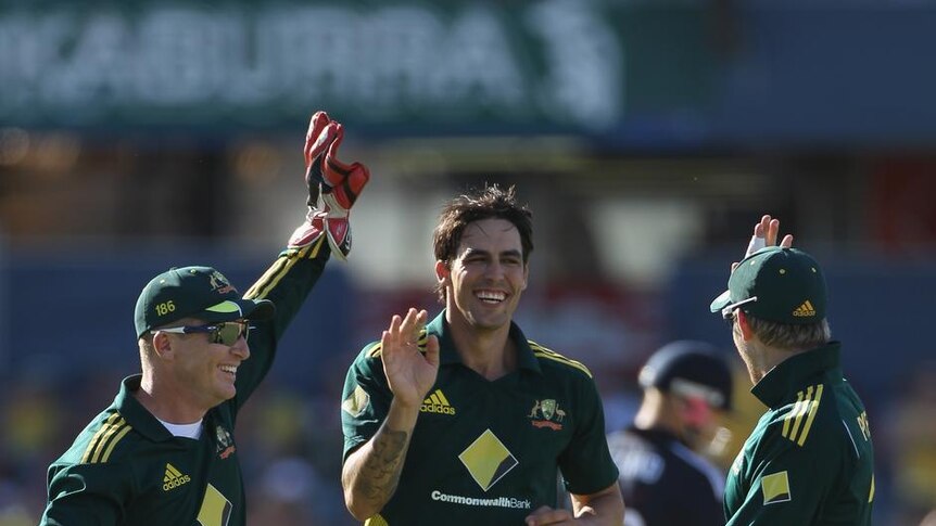 Mitchell Johnson returned figures of 3 for 18 off seven overs.