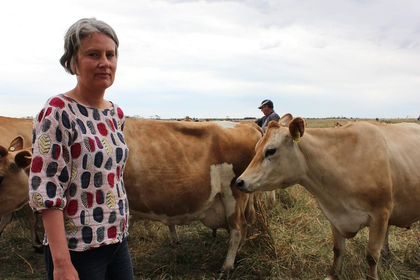 Jill and Brad Porter at their Garvoc property. The pair lost half their closed dairy herd to the fire in March.