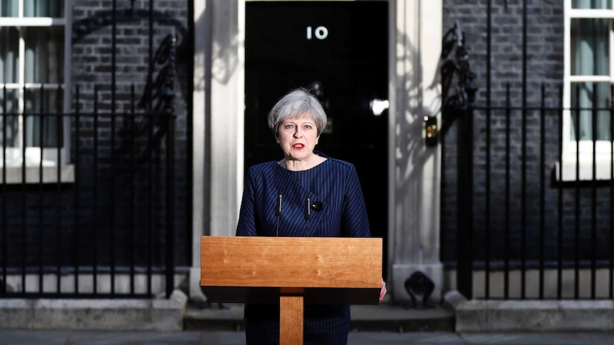 Theresa May speaks outside 10 Downing Street