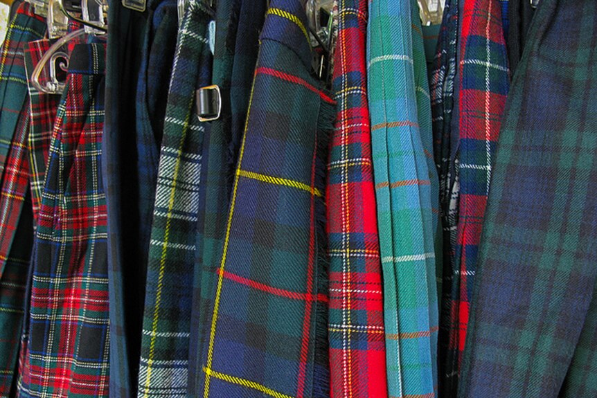 Tartan is the traditional material used to make kilts by hand.