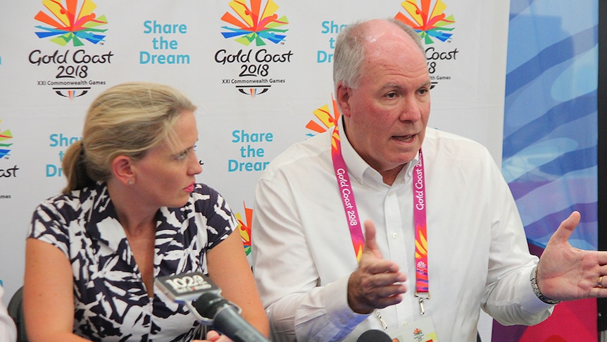 State Games Minister Kate Jones and GOLDOC chief executive Mark Peters
