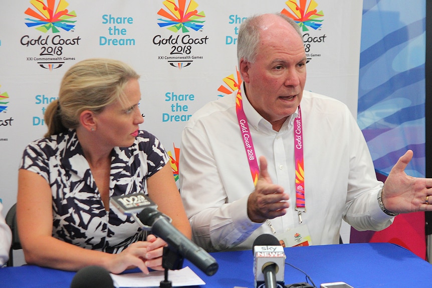 State Games Minister Kate Jones and GOLDOC chief executive Mark Peters