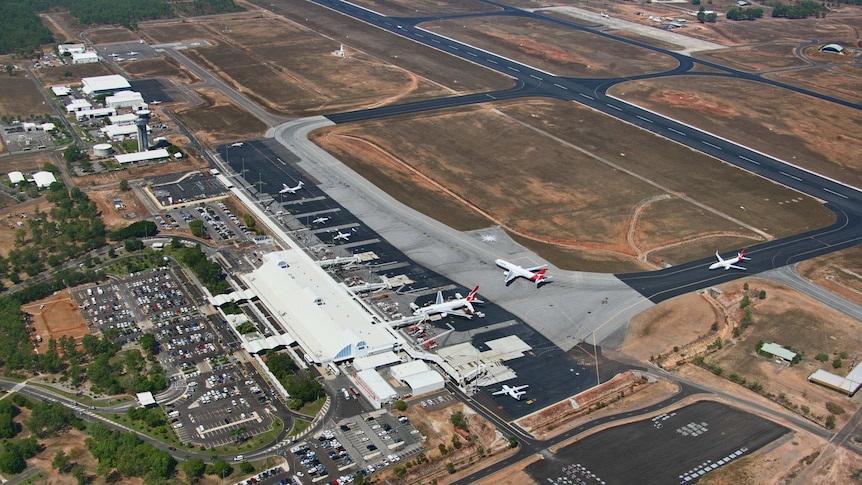 An aerial shot of Darwin International Airport.