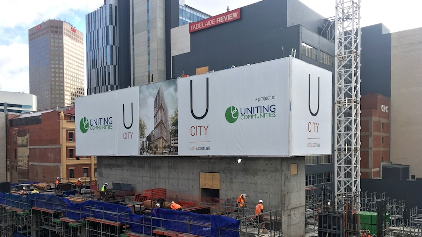 A high rise building under construction.