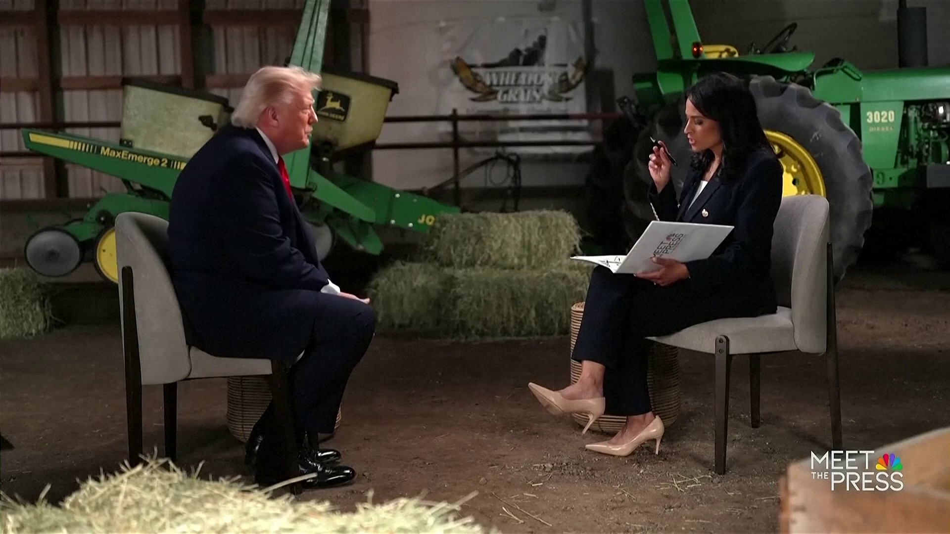 Trump storms out of interview after grilling on false election claims