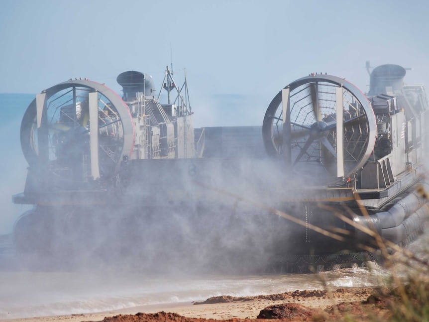 Hovercraft landing during Talisman Sabre