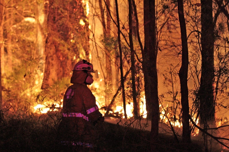 Firies battle blaze