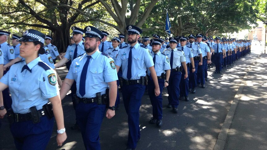 Police march in Sydney for Police Remembrance Day