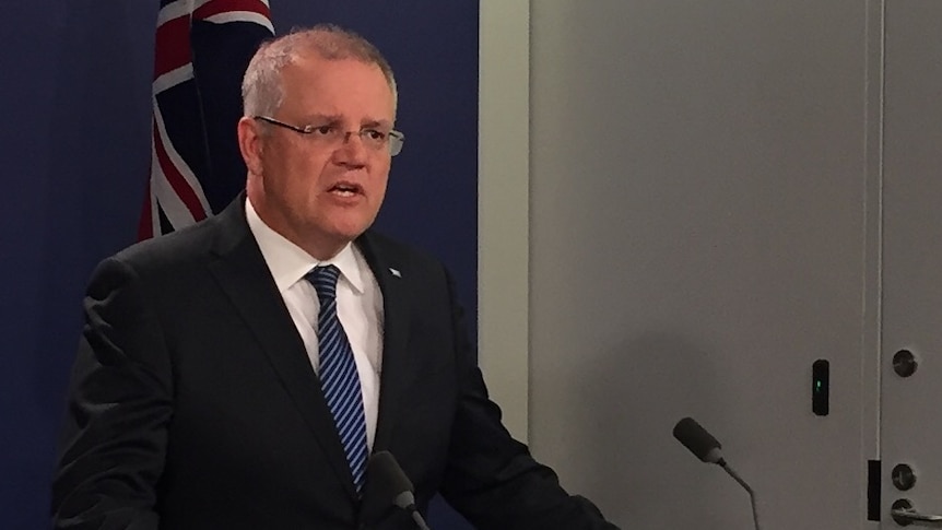 Treasurer Scott Morrison responds to the Productivity Commission grants review at a press conference in Sydney, October 9, 2017