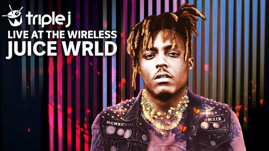 Artwork of Juice WRLD with a triple j logo reading Live At The Wireless