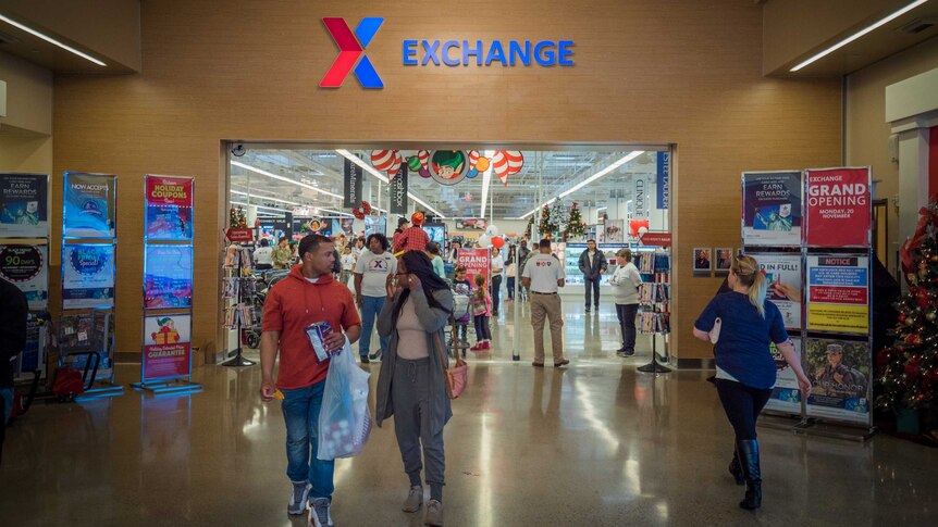 The front of an Exchange store.