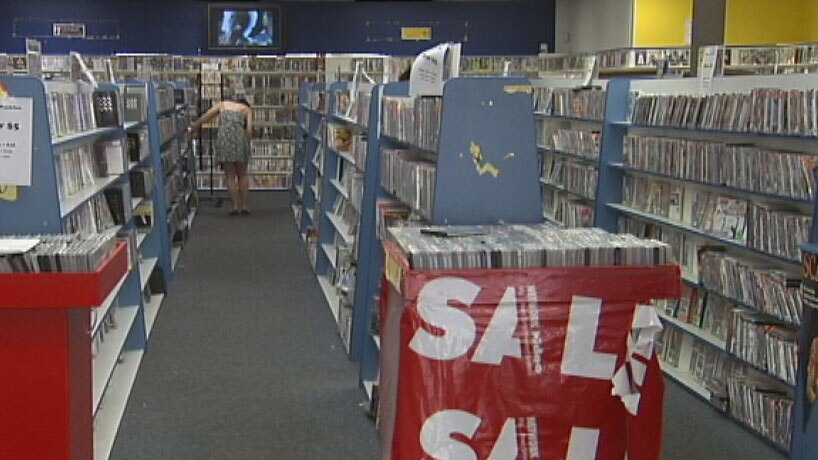A customer browses the Network Video store at Paddington in Brisbane in March 2013
