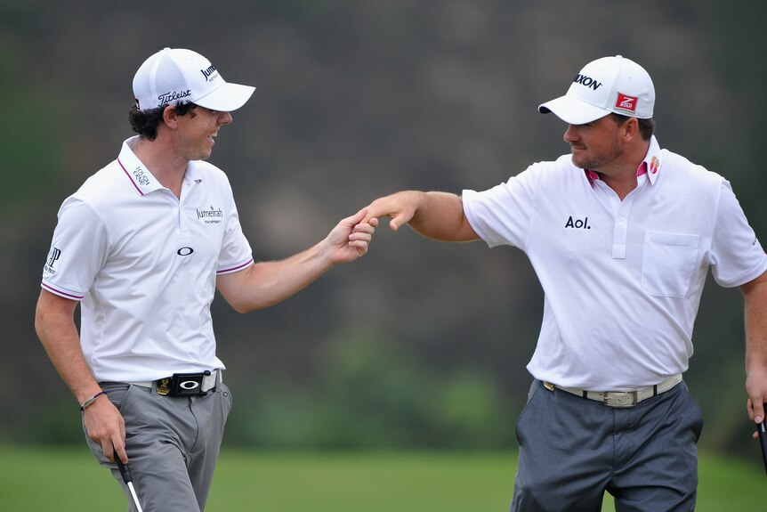 Ireland's Rory McIlroy and Graeme McDowell put a two-stroke gap between themselves and the chasing pack.