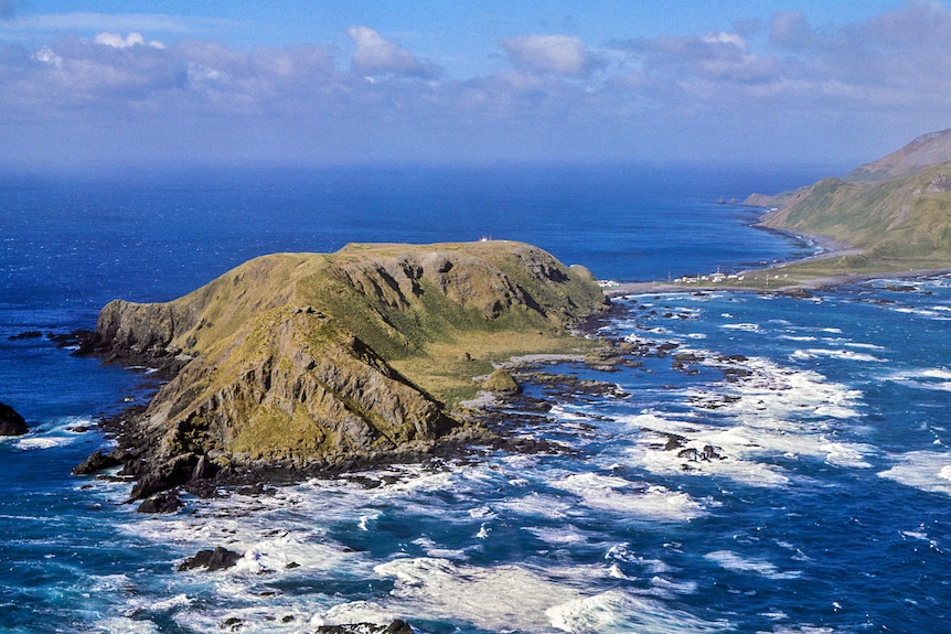 Aerial view of Macquarie Island