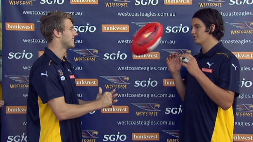 West Coast Eagles' newest recruits Dylan Main and Tom Barrass