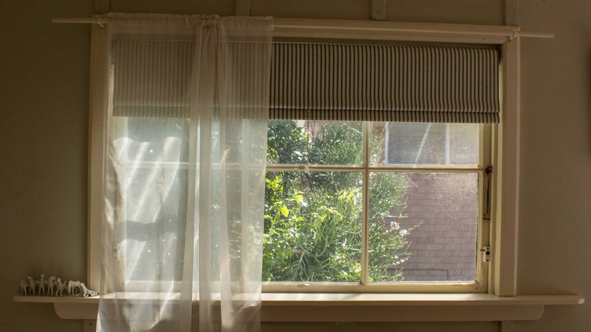 A window at the old Trigg beach house owned by Margaret Carmody.