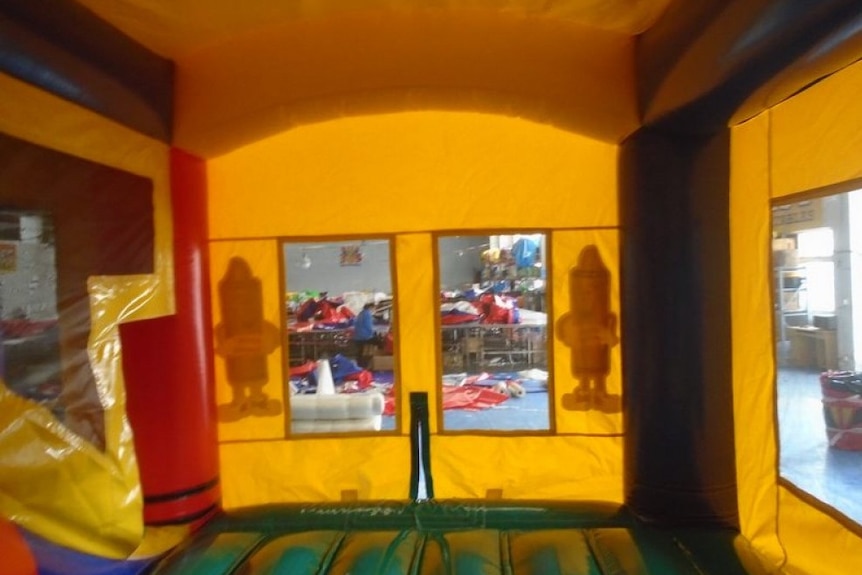 Inside a jumping castle