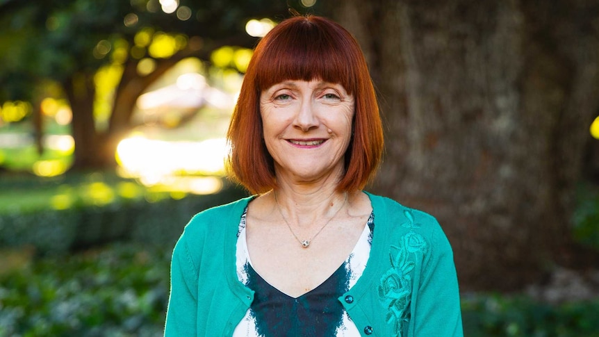 WA Green Senator Rachel Siewert stands in front of tree