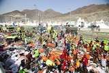 Emergency crews respond at the scene of the deadly stampede in Mecca, Saudi Arabia.