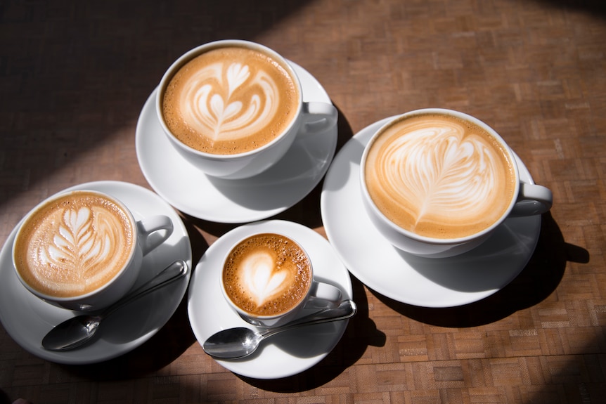 Coffee in different sized cups