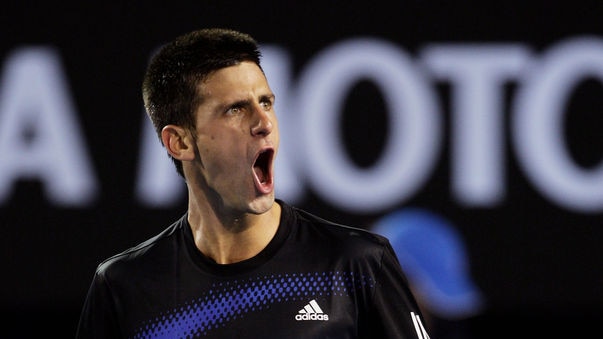 Fighting performance... Djokovic came back from losing the first set.