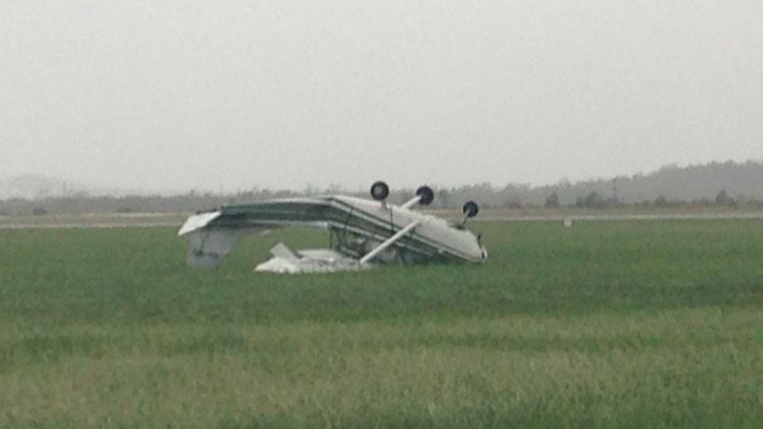 A plane was flipped at Bowen Airport.