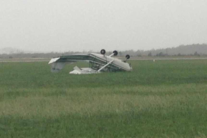 A plane was flipped at Bowen Airport.
