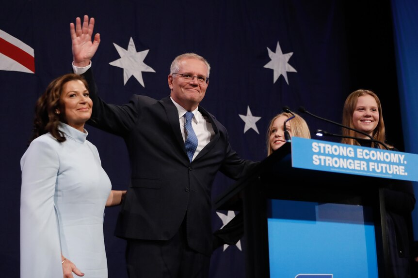 Jenny Morrison, Scott Morrison and their daughters Lily and Abbey.
