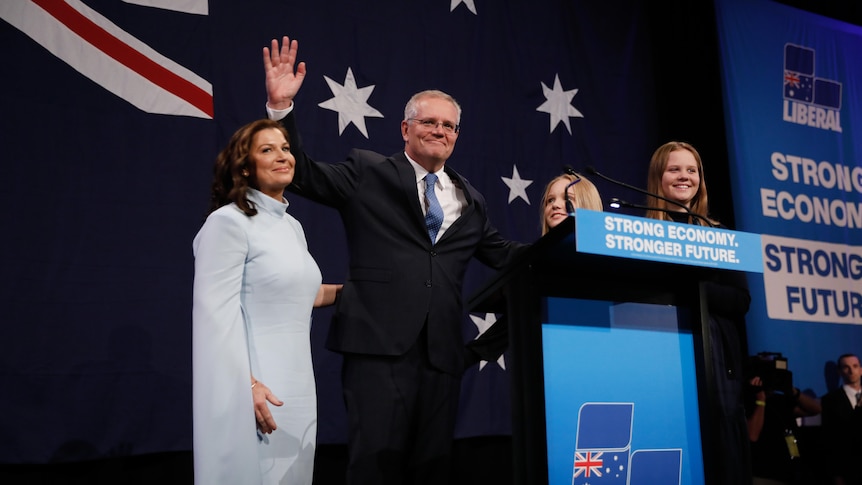 Jenny Morrison, Scott Morrison and their daughters Lily and Abbey.