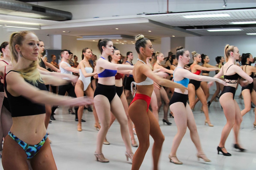 A room full of dancers.