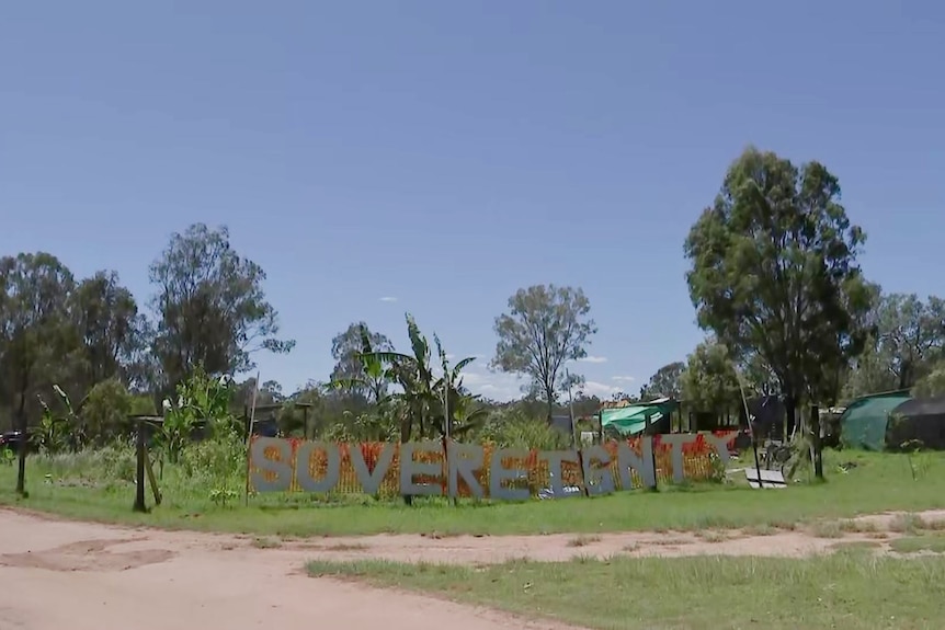 A sovereignty sign at the Deebing Heights, where a development is planned.