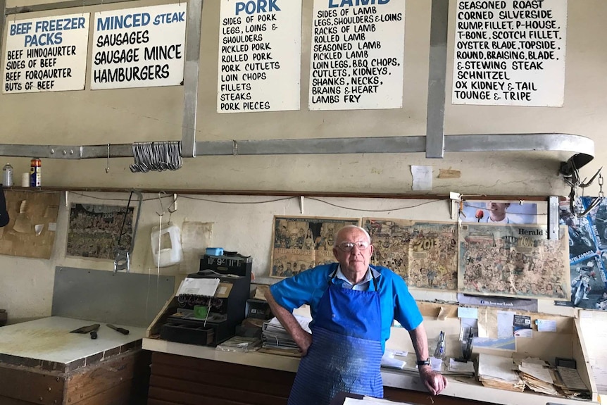 Newry butcher Ivan McNally inside his shop in eastern Victoria.