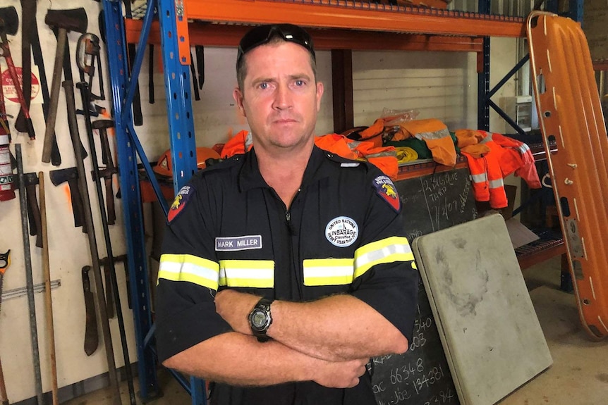 Swiftwater rescue expert Mark Miller looking straight at the camera.