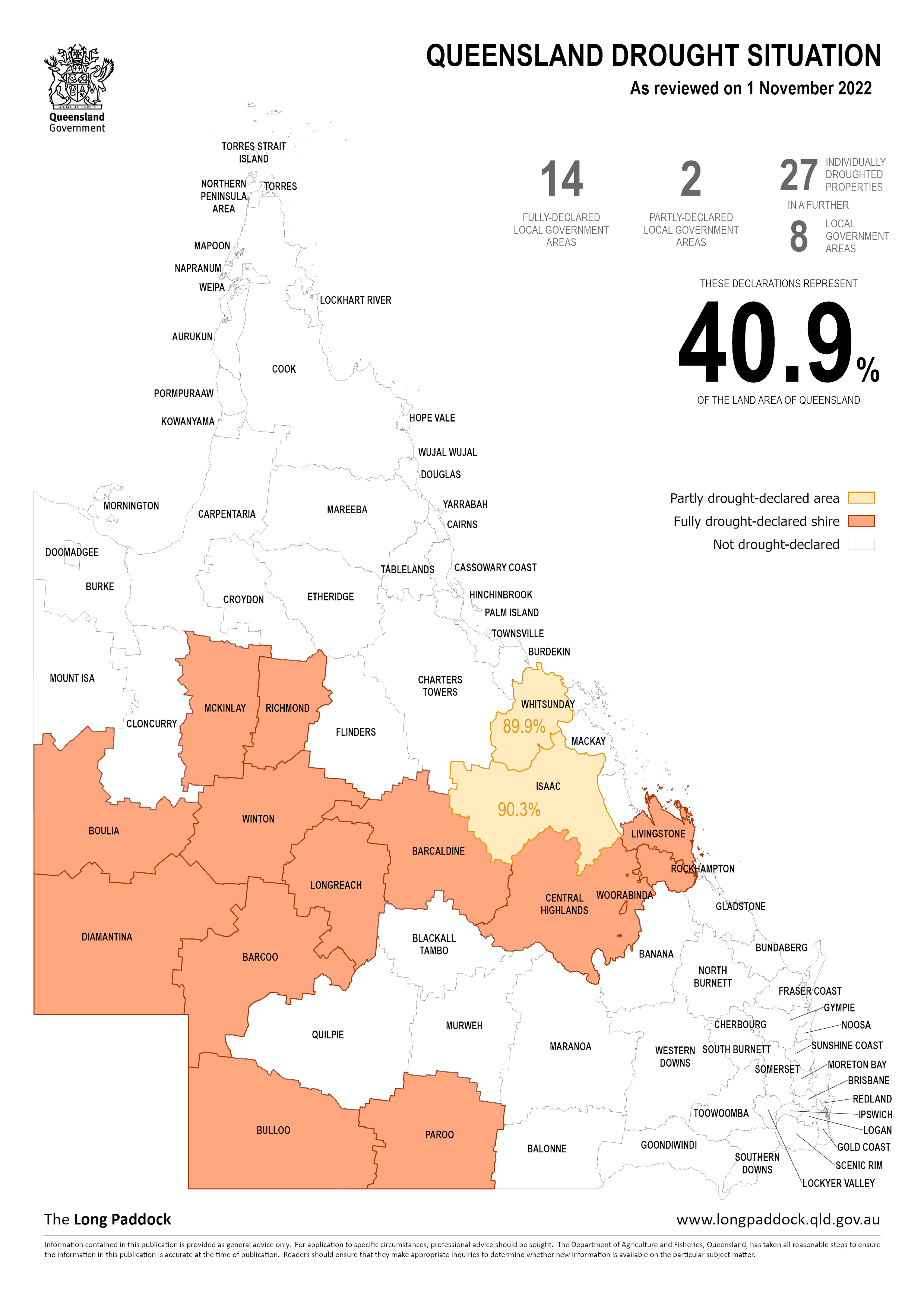 Image of Queensland drought situation map