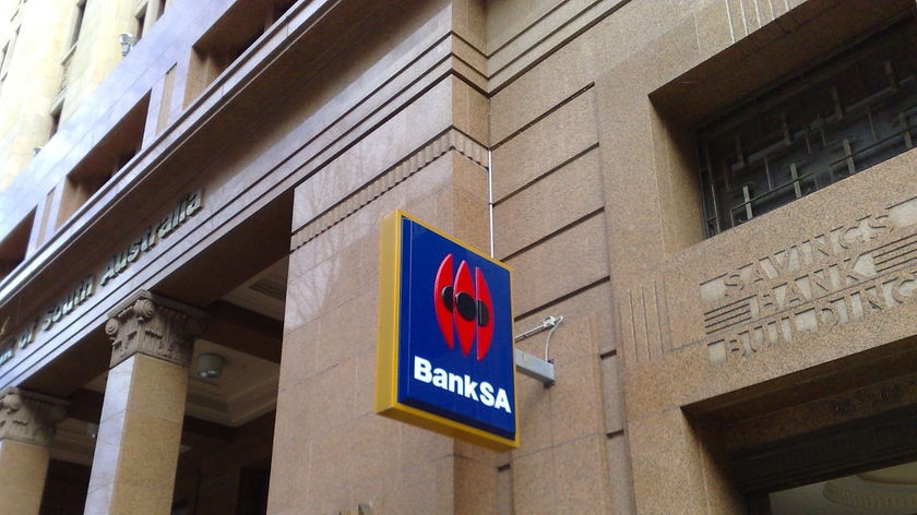 A BankSA sign at Adelaide