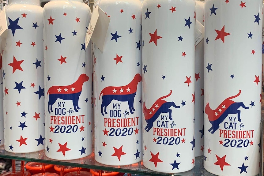 Water bottles for the US election.