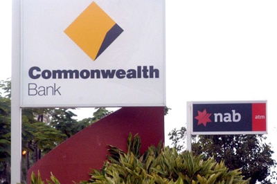 File photo: Signs for Commonwealth Bank and NAB (ABC News: Giulio Saggin)