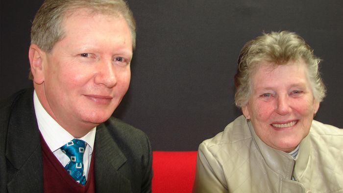 Detective Superintendent Brian Hay and fraud victim Joan Harrington episode artwork
