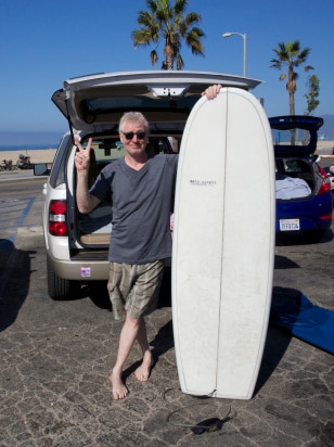 Neil Lawrence on a surfing trip in Santa Monica 2015