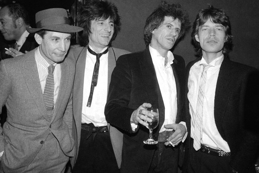 Members of the Rolling Stones, from left, Charlie Watts, Ron Wood, Keith Richards, and Mick Jagger.