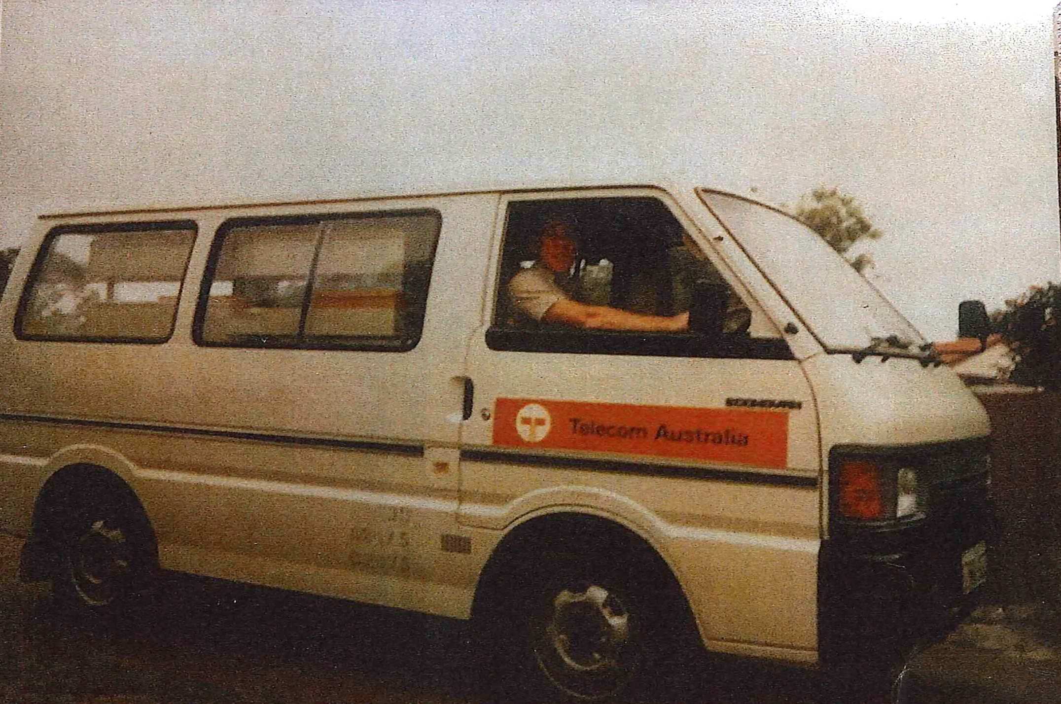 An archive picture of a white van with a Telecom logo on the side.